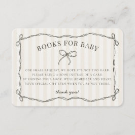 Svart Coquette Båge Beige Dusch Böcker för Bebis Tilläggskort