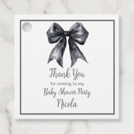Svart Coquette Bow Baby Shower Gåvor Etiketter