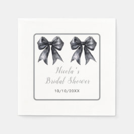 Svart Coquette Bow Bröllopsfest Pappersservett