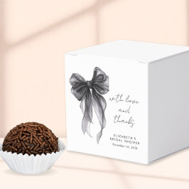 Svart Coquette Bow Watercolor Bröllopsdusch Presentaskar