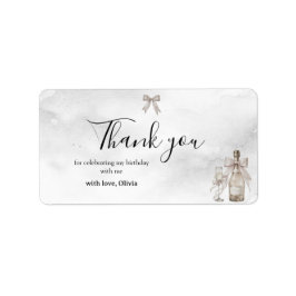 Svart Coquette Minimalistisk Elegant 50-årsdag  Adressetikett