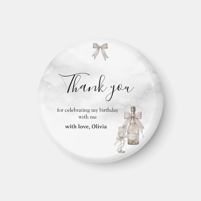 Svart Coquette Minimalistisk Elegant 50-årsdag Magnet (Framsidan)