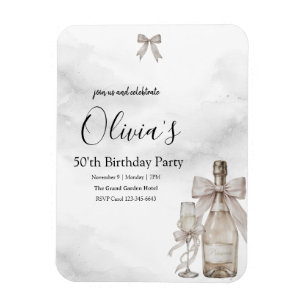 Svart Coquette Minimalistisk Elegant 50-årsdag Magnet