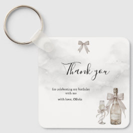 Svart Coquette Minimalistisk Elegant 50-årsdag Nyckelring