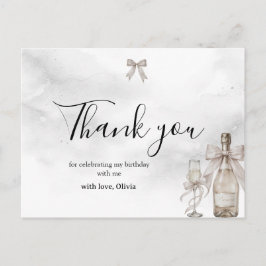 Svart Coquette Minimalistisk Elegant 50-årsdag  Vykort