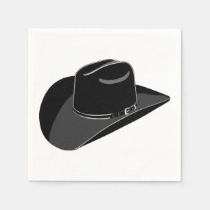 Svart country cowboyhatt pappersservett