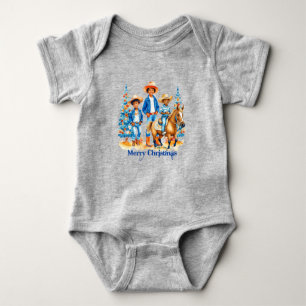 Svart Cowboy Cowgirl Barn Med Häst God Jul T Shirt