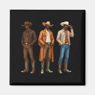 Svart Cowboy Western Rodeo Melanin Arv Texas Magnet