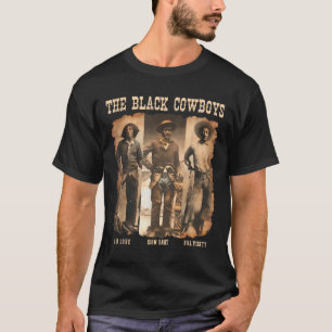 Svart Cowboy Western Rodeo Melanin Svart Historia T Shirt
