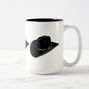 Svart cowboykaffe mugg