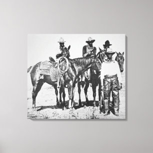 Svart Cowboys på Bonham, Texas, c.1890 Canvastryck
