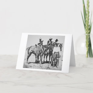 Svart Cowboys på Bonham, Texas, c.1890 Kort