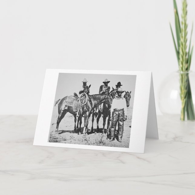 Svart Cowboys på Bonham, Texas, c.1890 Kort (Framsida)