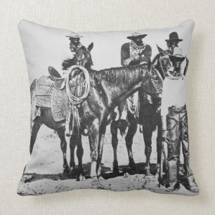 Svart Cowboys på Bonham, Texas, c.1890 Kudde
