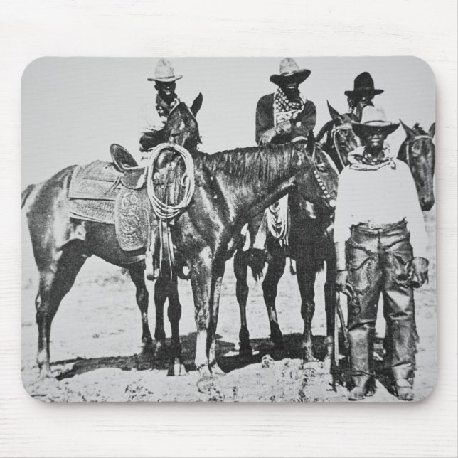 Svart Cowboys på Bonham, Texas, c.1890 Musmatta (Framsidan)