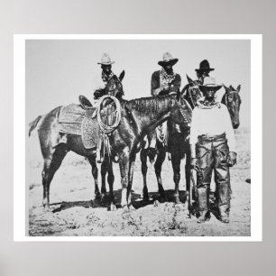 Svart Cowboys på Bonham, Texas, c.1890 Poster
