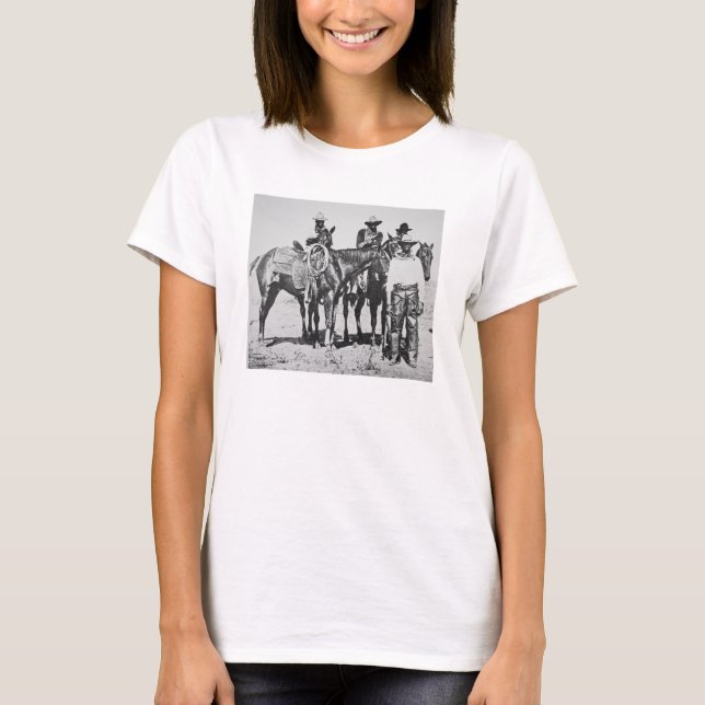 Svart Cowboys på Bonham, Texas, c.1890 Tee (Framsida)