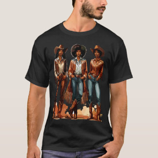 Svart Cowgirl Rodeo Melanin T Shirt