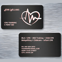 Svart CPR-instruktionsledare Visitkort