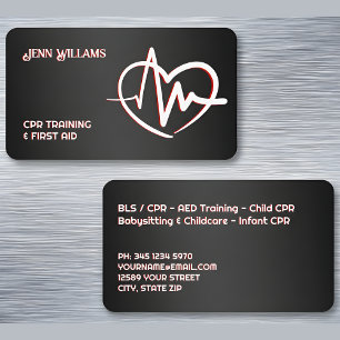 Svart CPR-instruktionsledare Visitkort