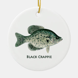 Svart Crappie Julgransprydnad Keramik