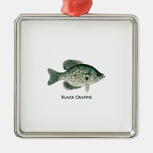 Svart Crappie Julgransprydnad Metall (Framsidan)