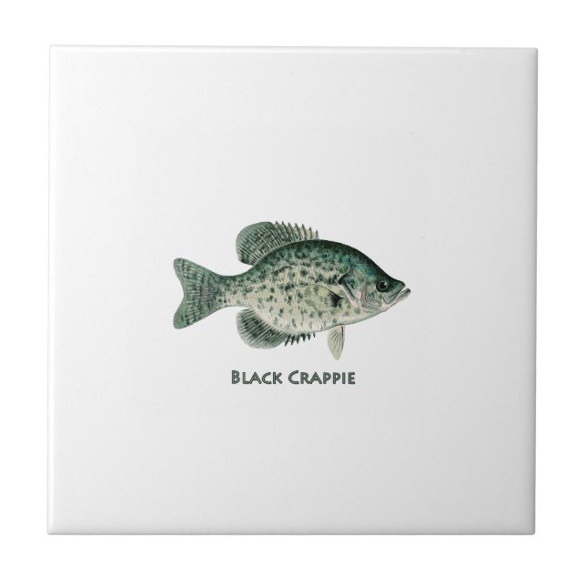 Svart Crappie Kakelplatta (Framsidan)