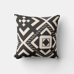 Svart Cream Geometric Abstrakt Square Dekorativ ku Kudde