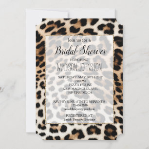 Svart Creme Leoprint Inbjudningar