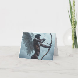 Svart Cupid - Glad Alla hjärtans dag-kort Kort