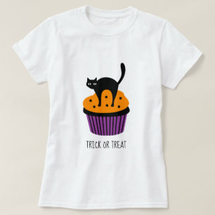 Svart cupkaka Halloween-tema T Shirt
