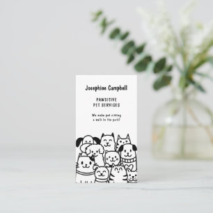 Svart Cute Pet Sitter Veterinär QR-kod Visitkort