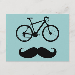 Svart cykel mustache vykort