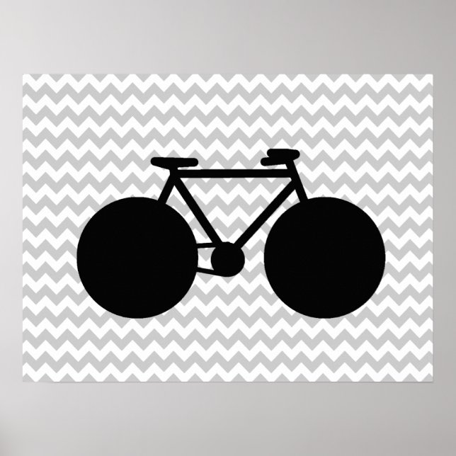 Svart cykeldekaler och chevron poster (Framsidan)
