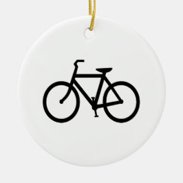 Svart cykelrutt julgransprydnad keramik