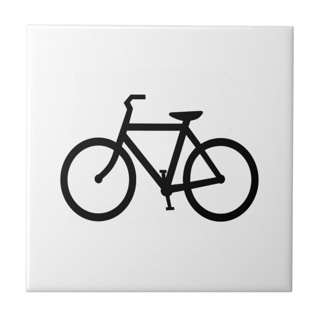 Svart cykelrutt kakelplatta (Framsidan)
