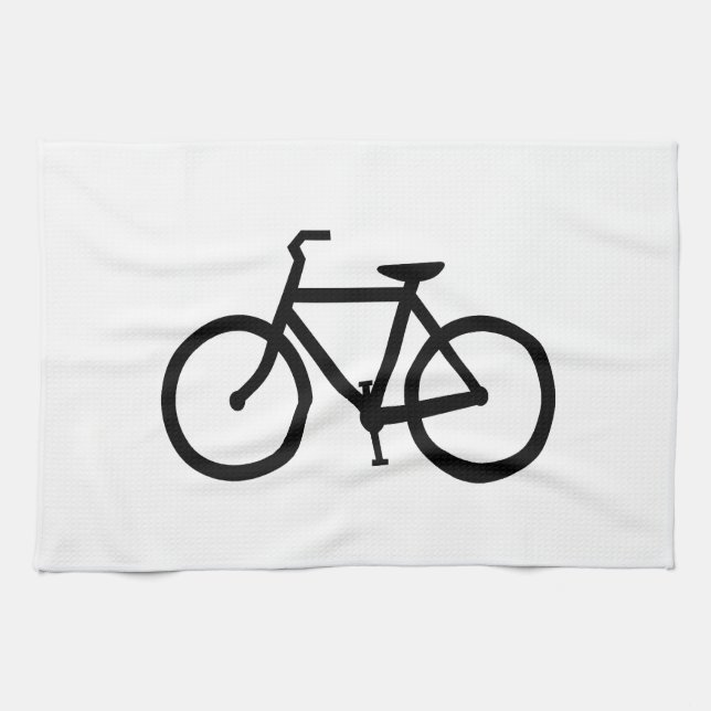 Svart cykelrutt kökshandduk (Horisontell)