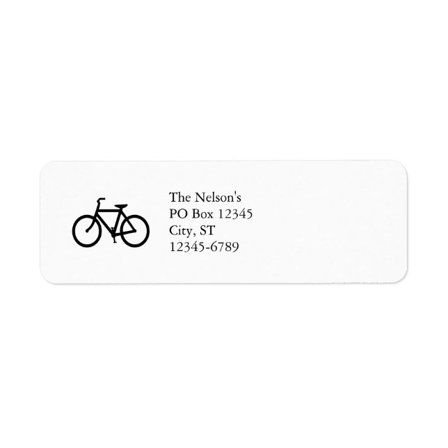 Svart cykelrutt returadress etikett (Framsidan)