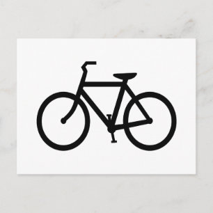 Svart cykelrutt vykort