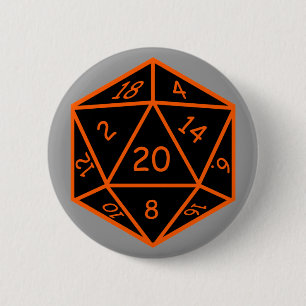 Svart D20 & orange Knapp