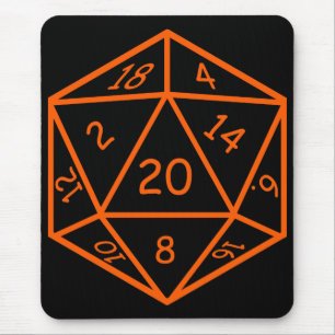 Svart D20 & orange Musmatta