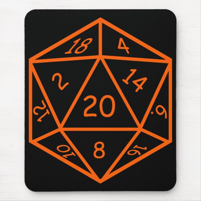 Svart D20 & orange Musmatta (Framsidan)