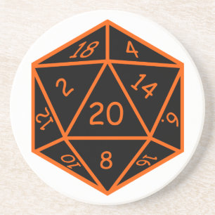 Svart D20 & orange Underlägg