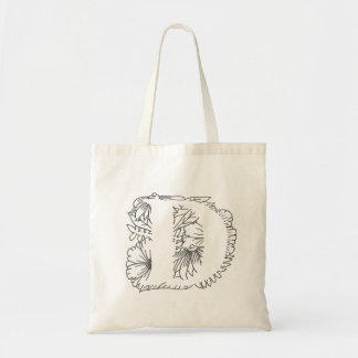 Svart "D" Design Tote Bag Tygkasse