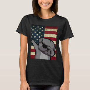 Svart Dabbing Mops Korsa Amerika Flagga Viktig 84 T Shirt