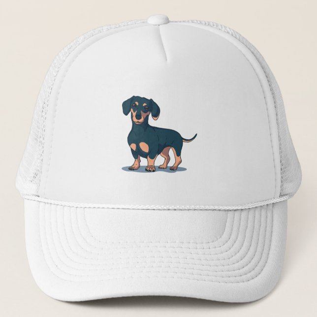Svart Dachshund Keps (Framsida)