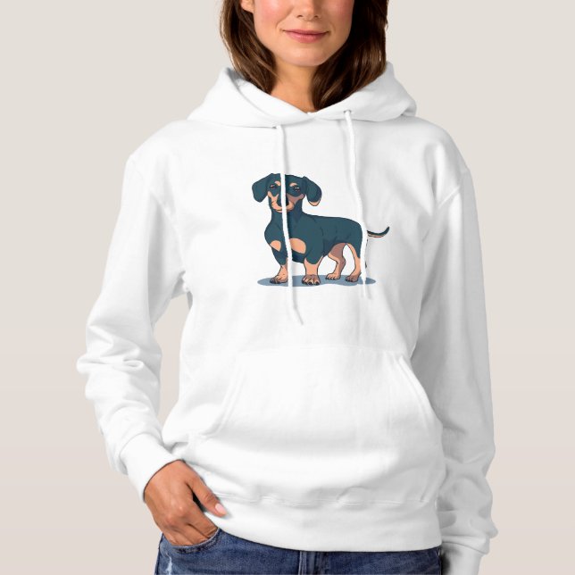 Svart Dachshund T Shirt (Framsida)