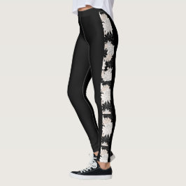 Svart Dahlia-Blommigt Leggings