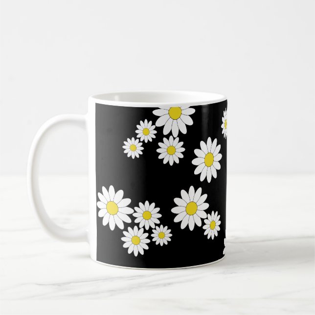 Svart Daisy kaffe Mugg (Vänster)