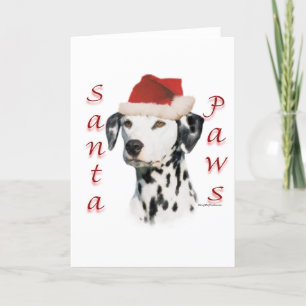 Svart DalmatianSanta tassar Helgkort